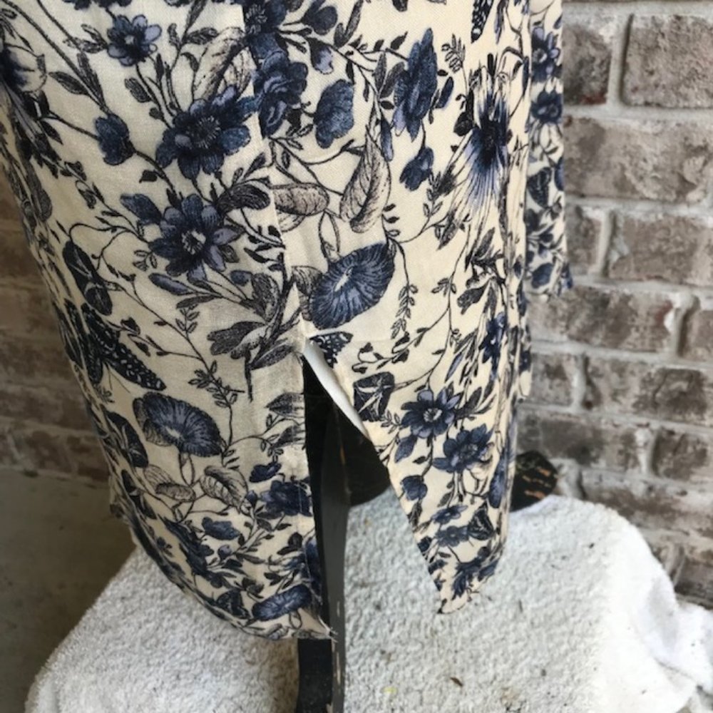 Zara Z1975 Denim Butterfly Floral Dress Small - Picture 4 of 8